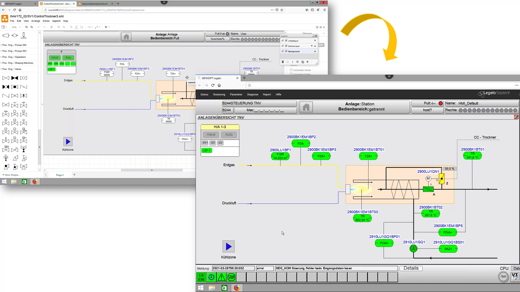 dynamische Visualisierungsobjekte im HMI-System