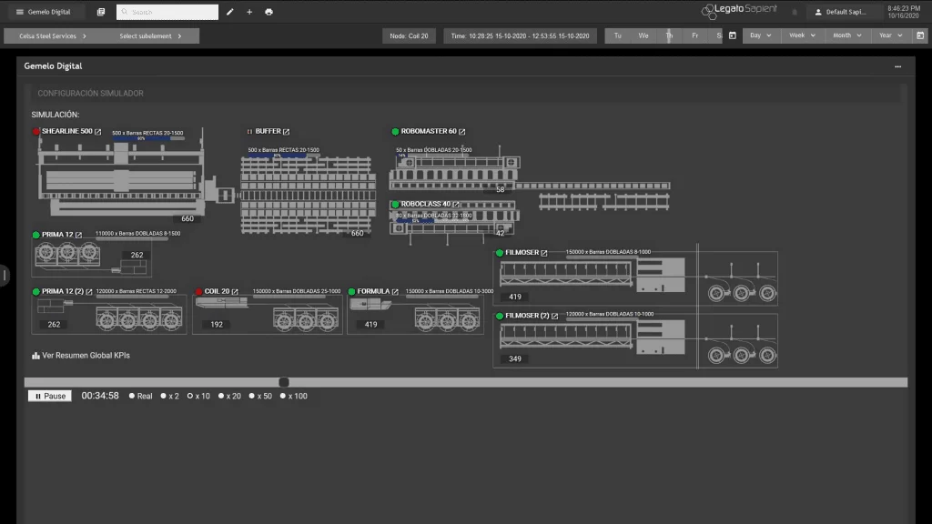 screenshot of a virtual factory as a digital twin